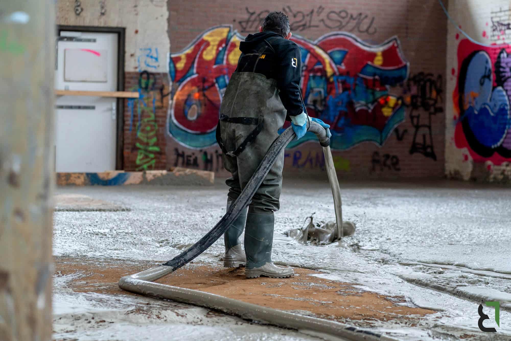 Schuimbeton in loods