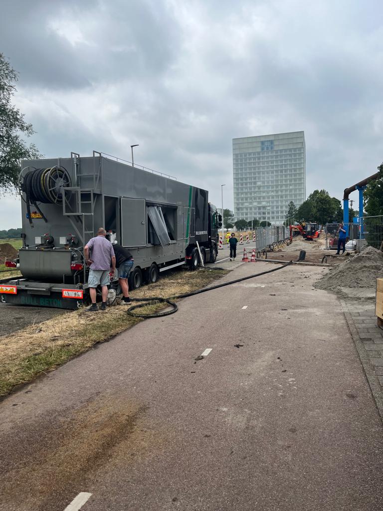 Riool opvullen met schuimbeton