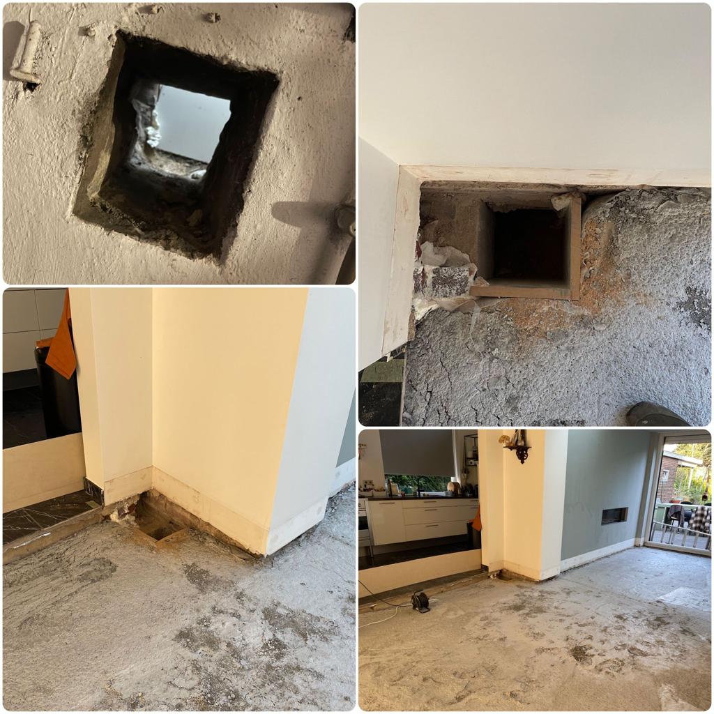 Schuimbeton storten bij woning in Heerlen