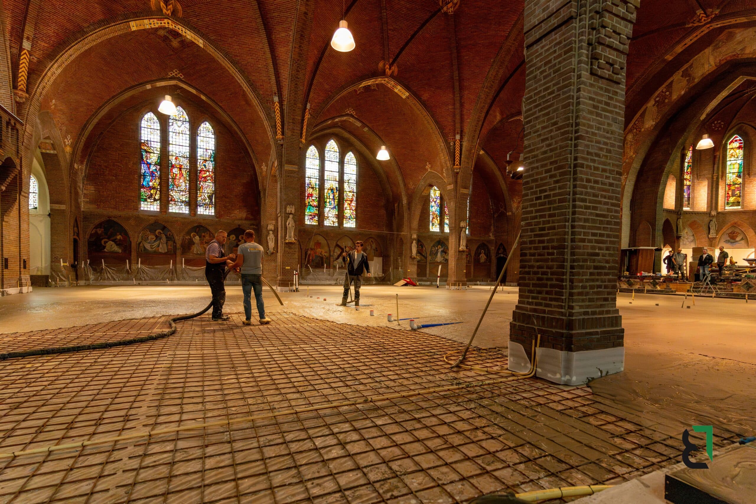 Schuimbeton bij Sint Gertrudiskerk in Utrecht