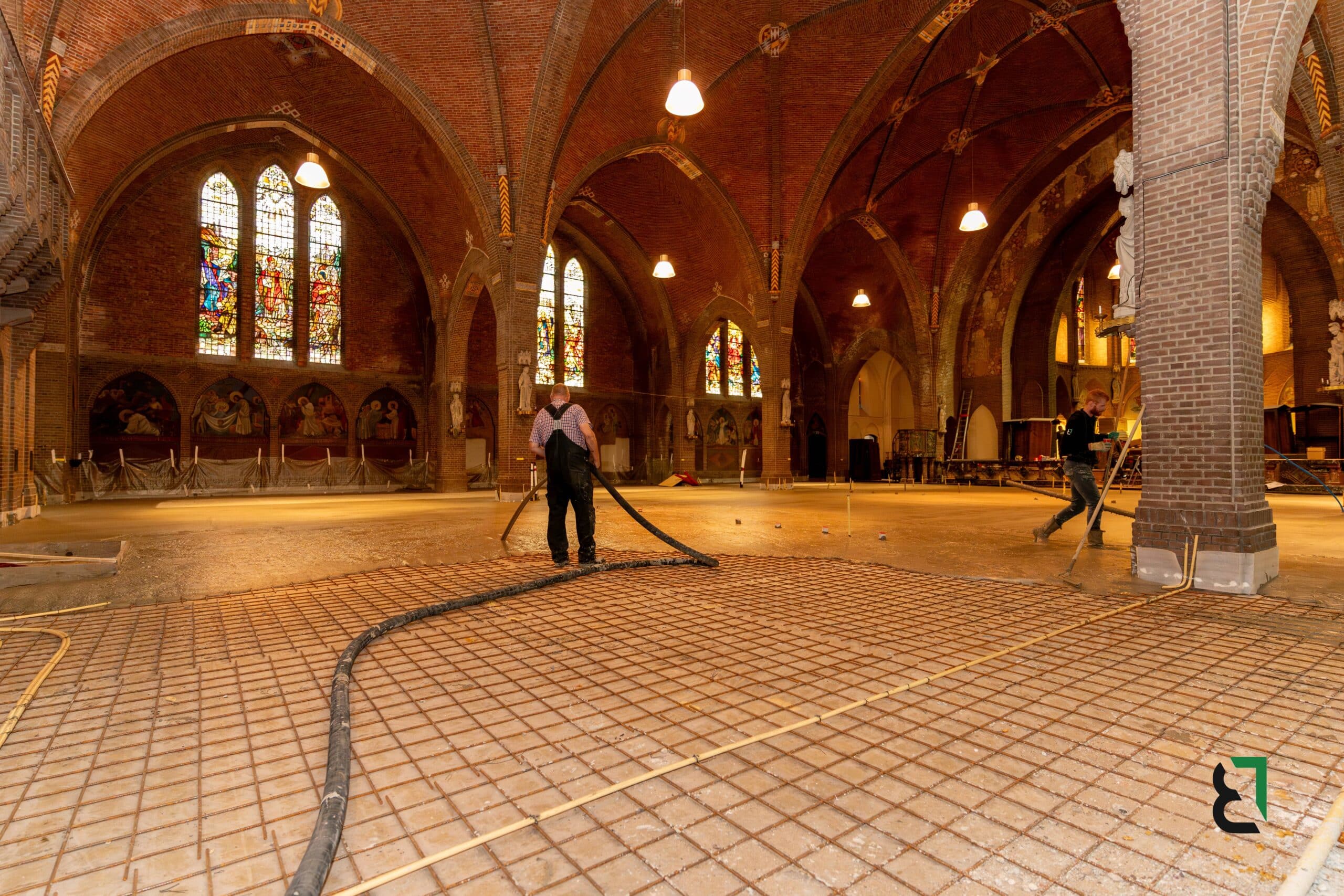 Schuimbeton bij Sint Getrudiskerk in Utrecht