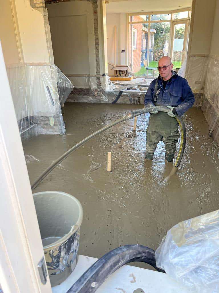 Schuimbeton bij woning in Arnhem