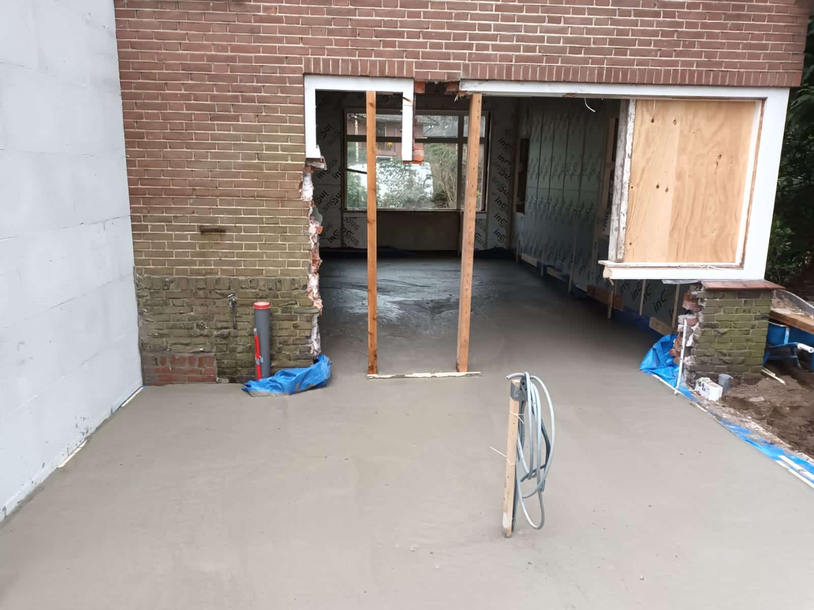 Schuimbeton op terras op de Utrechtse Heuvelrug