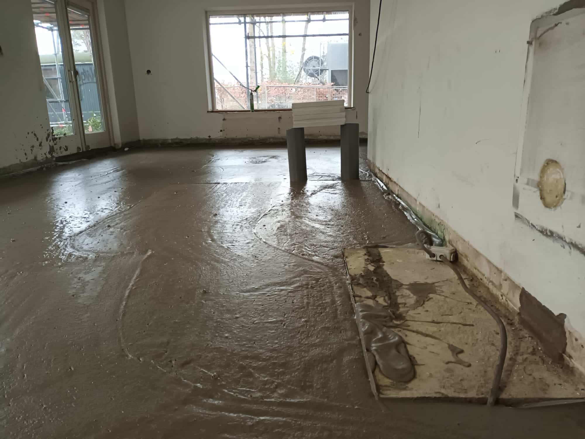 Schuimbeton gestort op de Veluwe