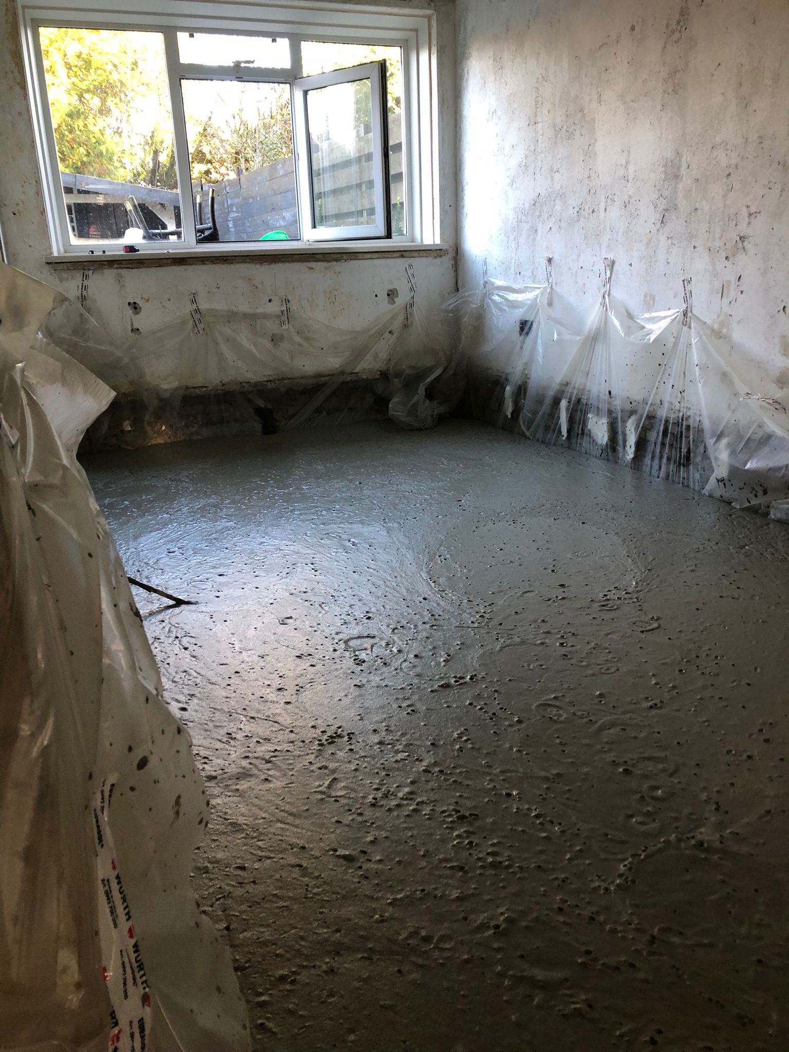 Structuur van schuimbeton tijdens het storten