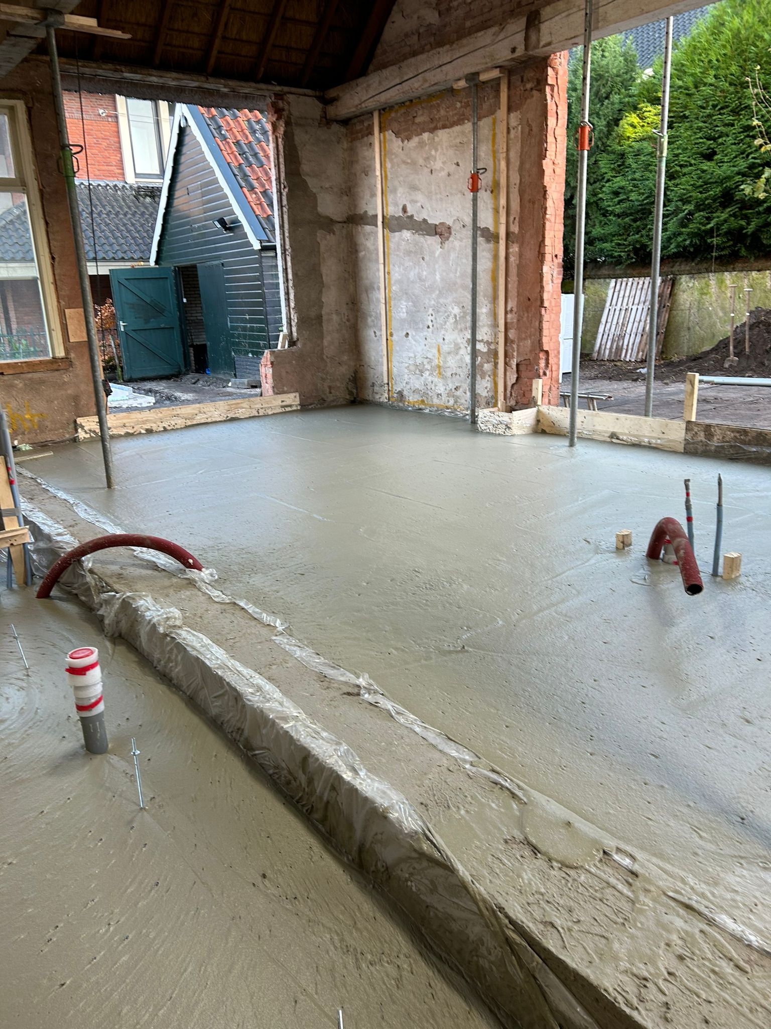 Opvulling en fundering van schuimbeton