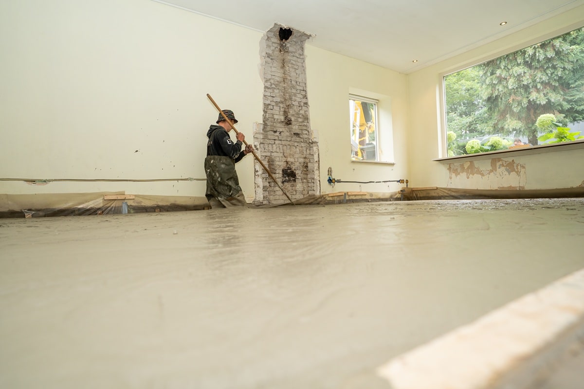 Schuimbeton gestort in woning